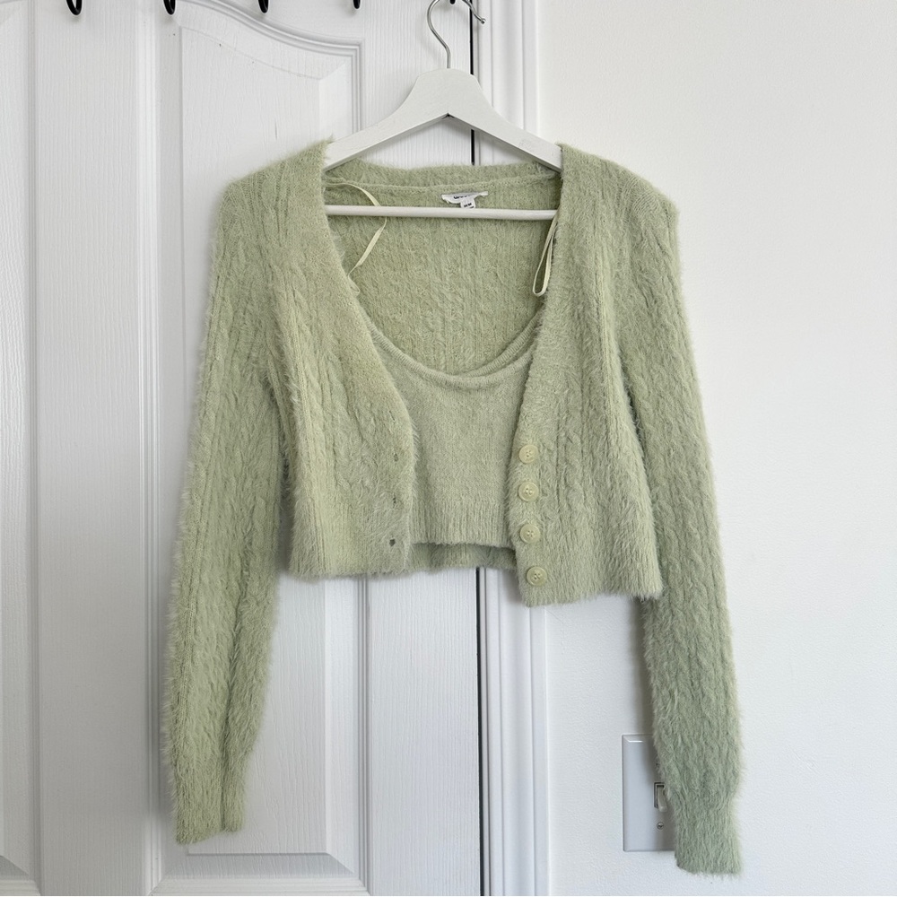 Garage Talisa Fuzzy Cami and Cardigan - Picture 1 of 14